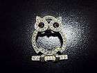 vintage signed eisenberg rhinestone owl pin brooch returns accepted 