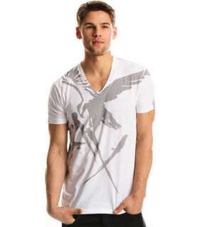 Armani Exchange Fashion Eagle V Neck T Shirt White NWT  
