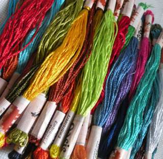 100 New Rayon Embroidery Thread Skeins.100 Solid Colors  