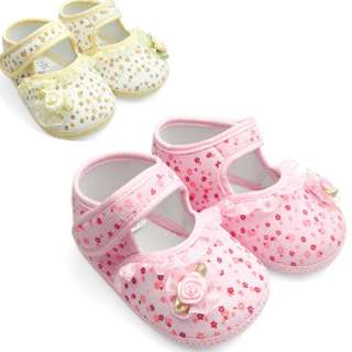 Cute Yellow&Pink Mary Jane infant toddler baby girl shoe size 1 2 3 0 