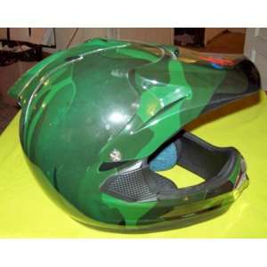 DOT Approved Youth Atv/4 Wheeler Helmet (green camo):  