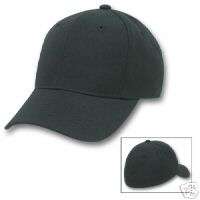 BLACK FITTED SIZE 7 3/8 BASEBALL CAPS HATS CAP HAT  