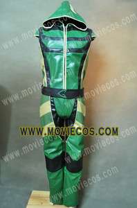 Smallville Green Arrow Costume Leather Tailor Made Jacket Pants 