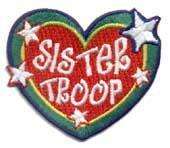 Girl SISTER TROOP HEARTS Fun Patches Crests Badges SCOUT GUIDES  