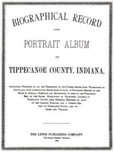 1888 Genealogy History of Tippecanoe County Indiana IN  