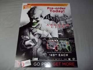   28 Promo Poster NO GAME   BATMAN ARKHAM CITY Xbox 360 PS3 PC Video