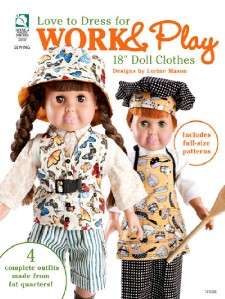 Sewing PATTERNS Book 18 Doll Clothes 17 Designs Fat Q  