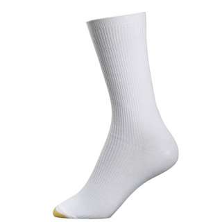 Gold Toe womens socks non binding crew white 1 pair  