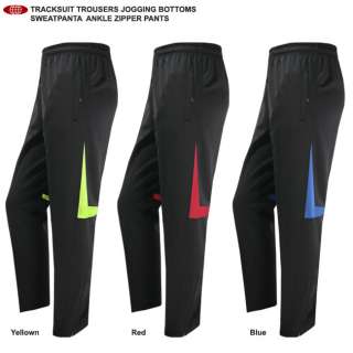 New Sport Active Sweat Pants Black Trousers Jogging Bottoms Zip 