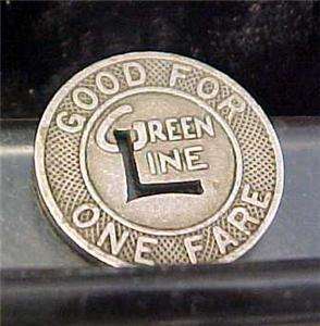 Green Line. Good For One Fare Token  9737  