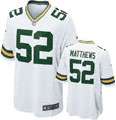    Away White Game Replica #52 Nike Green Bay Packers Youth Jersey