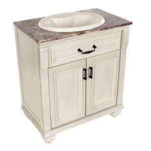 St. Paul Classic 30 in. Vanity in Antique White with Stone Effects Top 