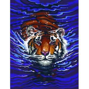 Schwimmender Tiger   Malen nach Zahlen Classic Collection  