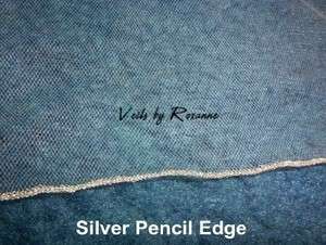 silver pencil edge wedding veils