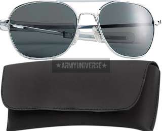 Chrome/Smoke Military 58mm Pilots Aviator Sunglasses 613902108073 