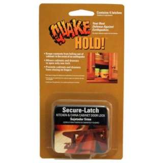 QuakeHOLD Secure Latch Kitchen & China Cabinet Door Locks (4 Pack 