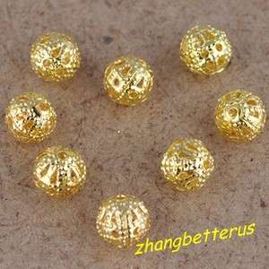 400 Pcs Gold Plated Spacer Loose Beads Charms Jewelry Findings 6mm 