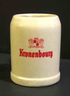 Vintage 1960s Kronenbourg Ceramic Beer Mug French Beer Belgium Mug 