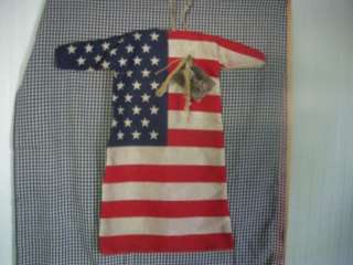 Primitive Tea Stained USA Flag Dress   Deco Only  