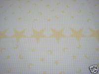 Yellow/White Check w/Stars   57 Wide Tablecloth Fabric  