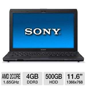 Sony VAIO VPCYB35KX/B Laptop Computer   AMD Dual Core E 450 1.65GHz 