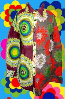 Indian Gipsy 70er Jahre Panton Hippie Bluse Hemd bunt  