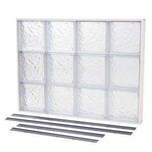 TAFCO WINDOWS NailUp2 Glass Block Window, 32 in. x 24 in., Ice Pattern 