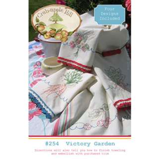 Crabapple Hill VICTORY GARDEN Towels Stitchery Pattern 875352001964 