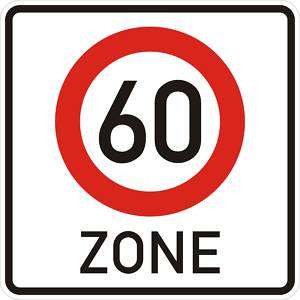 Schild zum 60. Geburtstag Zone Anfang 60 Verkehrsschild  