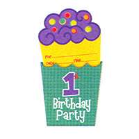 Boy / Girl 1st Birthday Party CUPCAKE INVITATION CARDS  