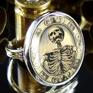 Memento Mori Dead Victorian Gothic Skull Sterling Silver Adjustable 