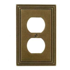 Amerelle 1 Gang Rustic Brass Duplex Outlet Wall Plate 84DRB at The 
