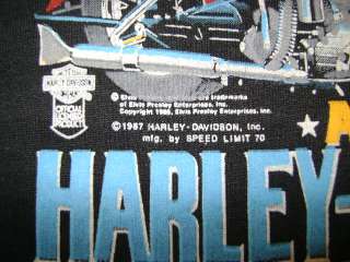 vintage ELVIS HARLEY DAVIDSON LEGEND 80S NEW t shirt YS  