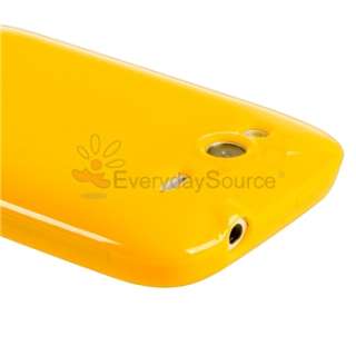 TPU Rubber Soft Gel Silicone Yellow Jelly SKin Case Cover for HTC 