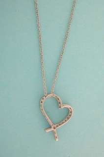 Sterling Silver Heart Charm With 0.10 CT Diamond Necklace