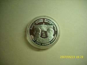 COMMEMORATIVE SILVER ROUND POLITICAL 1990 SUMMIT MEETING COIN .900 