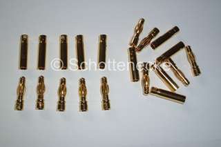 10 Paar 4mm Goldstecker Goldies Lipo Stecker  
