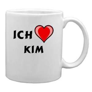 Keramische Tasse mit Ich liebe Kim Schrift  Küche 
