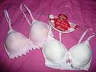 LOT NOWT JUNIOR TEEN PINK WHITE PADDED BRAS SWEET SASSY SZ 30A