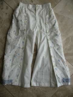   180 JOTTUM SIMPLY DUTCH Girl Print Solid Off White Cotton Silk Pants 8