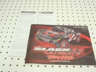 TRAXXAS SLASH 4X4 ULTIMATE OWNERS MANUAL AND PARTS LIST 6807  