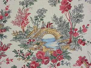 ANGELIQUE TOILE THEME FISHING CHILDREN COTTON DRAPERY UPHOLSTERY 