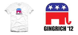 NEWT GINGRICH 2012 t shirt republican election S 3XL  