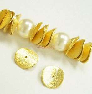 2x Gold Silver Round Curved Satin Spacer Bead Cap 12mm  