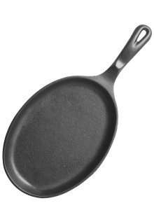 Pre Seasoned Oval Fajita Cast Iron Round Skillet Pan  