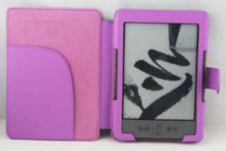 KINDLE 4 PURPLE SOFT TOUCH CASE COVER WALLET MAGNETIC NEW UK 