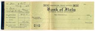 1928 LOTTO 11 ASSEGNI BANK OF ITALY FRESNO CALIFORNIA  