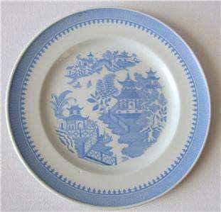 C1926 ROYAL WORCESTER CROWN WARE WILLOW PATTERN BLUE & WHITE PLATE 