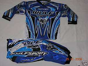 Kids Motocross Shirt Pants Pro Fx BLUE WULFSPORT MX KIT  