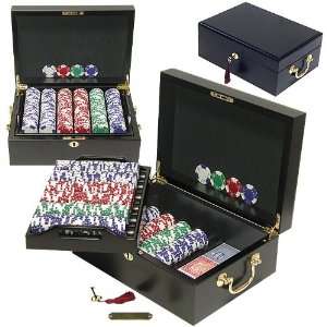  500 pc LUCKY CROWN 11.5g Poker Chip Set w/Mahogany Case 